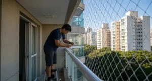 Remendo caseiro em rede de proteção o é seguro e compromete a eficiência.