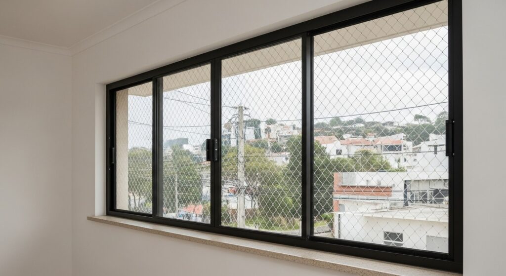 Janela com proteção no Edifício Itália