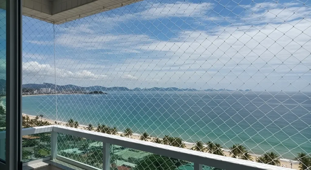 Sacada otegida em apartamento – Ubatuba