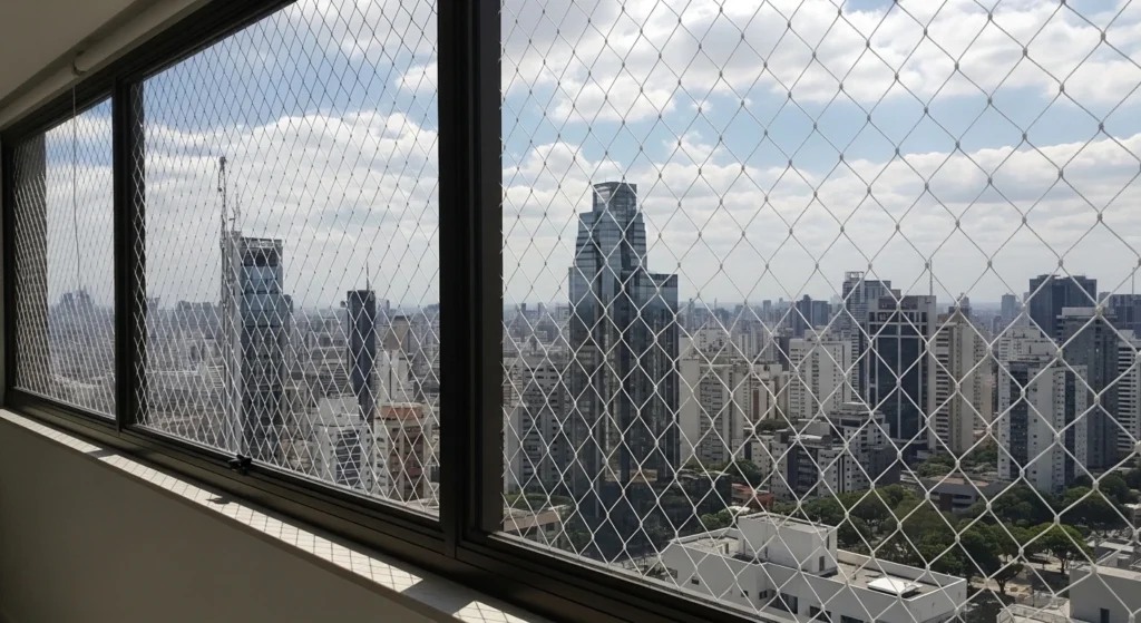 rede de proteção em janela de correr em apartamento na Zona Norte de Sorocaba