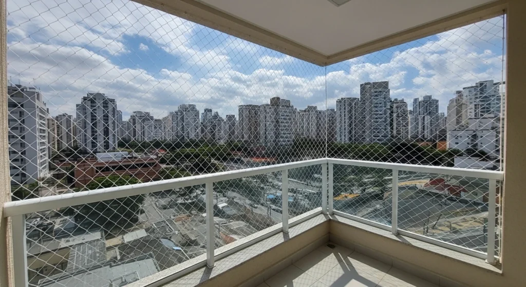 rede de proteção cristal em sacada ampla em São José dos Campos