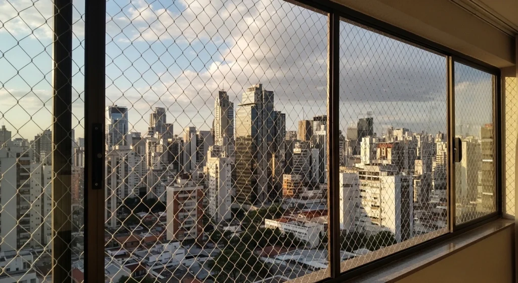 rede de proteção em janela residencial em São José dos Campos